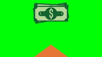 animation greenscreen some money get in envelope suitable for investment video