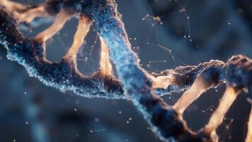Biological DNA structure with bioengineering concepts, 3d rendering video