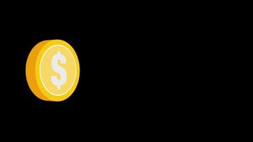 animation flip coin with black background video