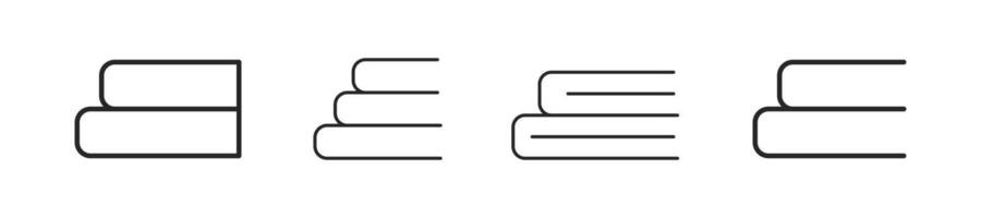 Stack of books icon. Book line icon symbol. Editable stroke width vector
