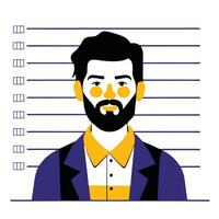Conceptual Illustration of a Mugshot with Modern Artistic Interpretation 3 vector