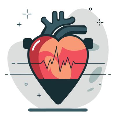 Intricate Heart Concept Illustration with Interconnected Lines and Symbols