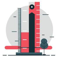 Conceptual Illustration Measuring Height Using a Meter vector