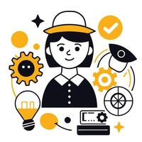 Illustrative Concept of New Entries with Modern Design Elements vector