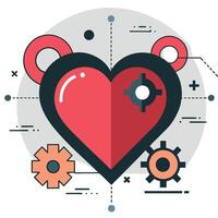 Illustrated Concept of Heart s Structure, Function, and Health vector