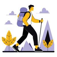 Conceptual Illustration Depicting the Essence of Hiking in a Natural Setting vector