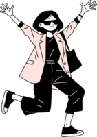 Joyful Cartoon Character in Sunglasses Exuding Confidence and Style png
