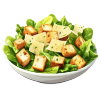 Caesar Salad With Croutons On Transparent Background png