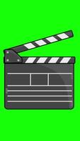 Cartoon Movie Clapper 2D Motion Graphics Animation On Green Screen Vertical video