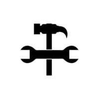 Hammer and wrench tool icons for web and apps vector