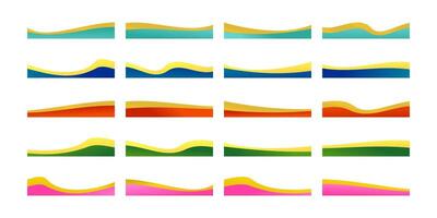 collection of blue, red, green and gold line border ornaments. arch pattern divider design. suitable for your design project vector