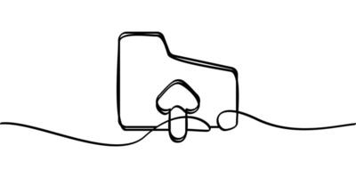 continuous line drawing upload folder symbol. abstract line art illustration vector