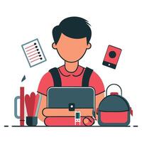 Illustrated Concept of Homework Assignments and Educational Resources vector