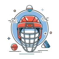 Concept Illustration of an Innovative and Protective Hockey Helmet with Enhanced Features vector