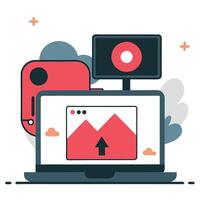 Conceptual Illustration Showcasing the Power of Image Uploading vector