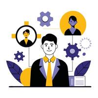 Human Resources Management Concept Illustration Team Collaboration and Skills Development vector