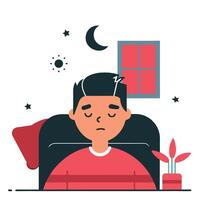 Conceptual Illustration of the Sleep Depriving Struggle with Insomnia vector