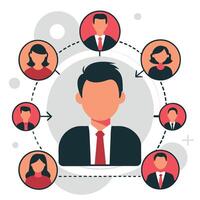 Diverse Team Collaborating for Human Resources Success vector