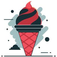 Enchanting Ice Cream Cone Design Concept in Digital Illustration vector