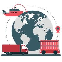 Global Commerce A Visual Representation of International Trade Concepts vector