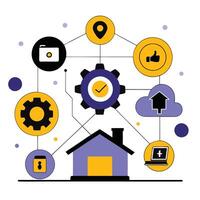 Concept Illustration Depicting the Interconnectivity of the Internet of Things vector