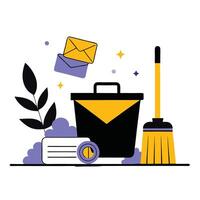 Inbox Cleanup Concept Illustration Declutter Your Digital Workspace vector