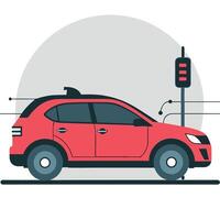 Visionary Illustration of a Hybrid Car Concept with Sleek and Futuristic Design vector