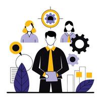 People-Centric HR Practices Empowering and Engaging the Modern Workforce vector