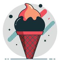 Concept Illustration of a Delicious Ice Cream Cone with Creative Design vector