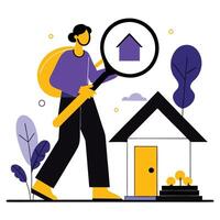 Comprehend the Concept of House Hunting through Eye-Catching Illustration vector