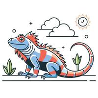Concept Illustration Depicting Different Species of Iguanas vector