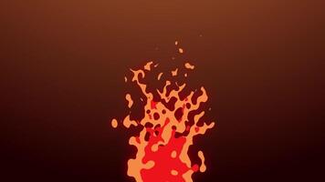 Dynamic abstract flames with orange and red tones on dark gradient background. Fire concept video