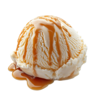 Vanilla Ice Cream Scoop Close Up on transparent background. png