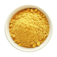 Vibrant Yellow Powder in Bowl on transparent background. png