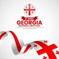 Georgia flag ribbon square banner background for national unity day or independence day vector