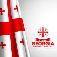 Georgia realistic flag square banner background for national unity day or independence day vector