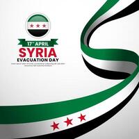 Syria Flag Square Banner Background for Evacuation Day Concept Design with blank space area vector
