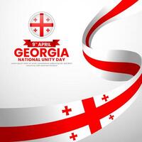 Georgia flag square banner background for National Unity Day Design Illustration vector