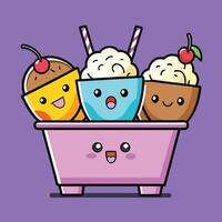 Fun ice cream sundae illustration for summer vibes vector