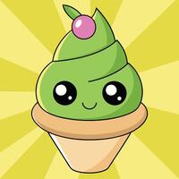 Ice cream cup with a cute spoon vector