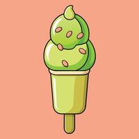 Ice cream art with kawaii expressions vector