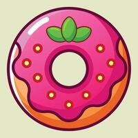 Heart-Themed Pastry with Icing and Sprinkles vector