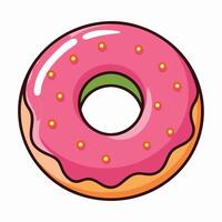 Heart Dessert with Pink Frosting and Sprinkles vector