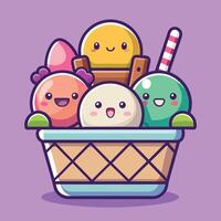 Cute frozen delight with a happy and playful vibe vector