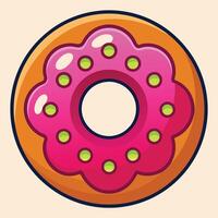 Pink Frosted Bakery Treat with a Simple Look vector