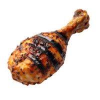 Grilled Chicken Drumstick Char Marks on transparent background. png