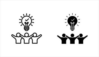 Teamwork Icon Set. Features editable icons for teamwork symbols, collaboration, cooperation, business team, employee, co-worker, and working, vector