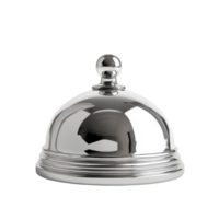 Shiny Silver Service Bell on transparent background. png