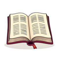 An open book with a red ribbon on it png