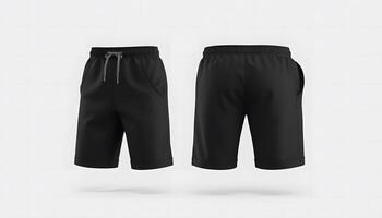 Showcase Your Brand with Realistic Black Shorts Mockup Apparel Design Mock up template for design print photo